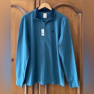 NWT Brooks Brothers Cotton Knit Solid 1/4-Zip Pullover Men's Medium